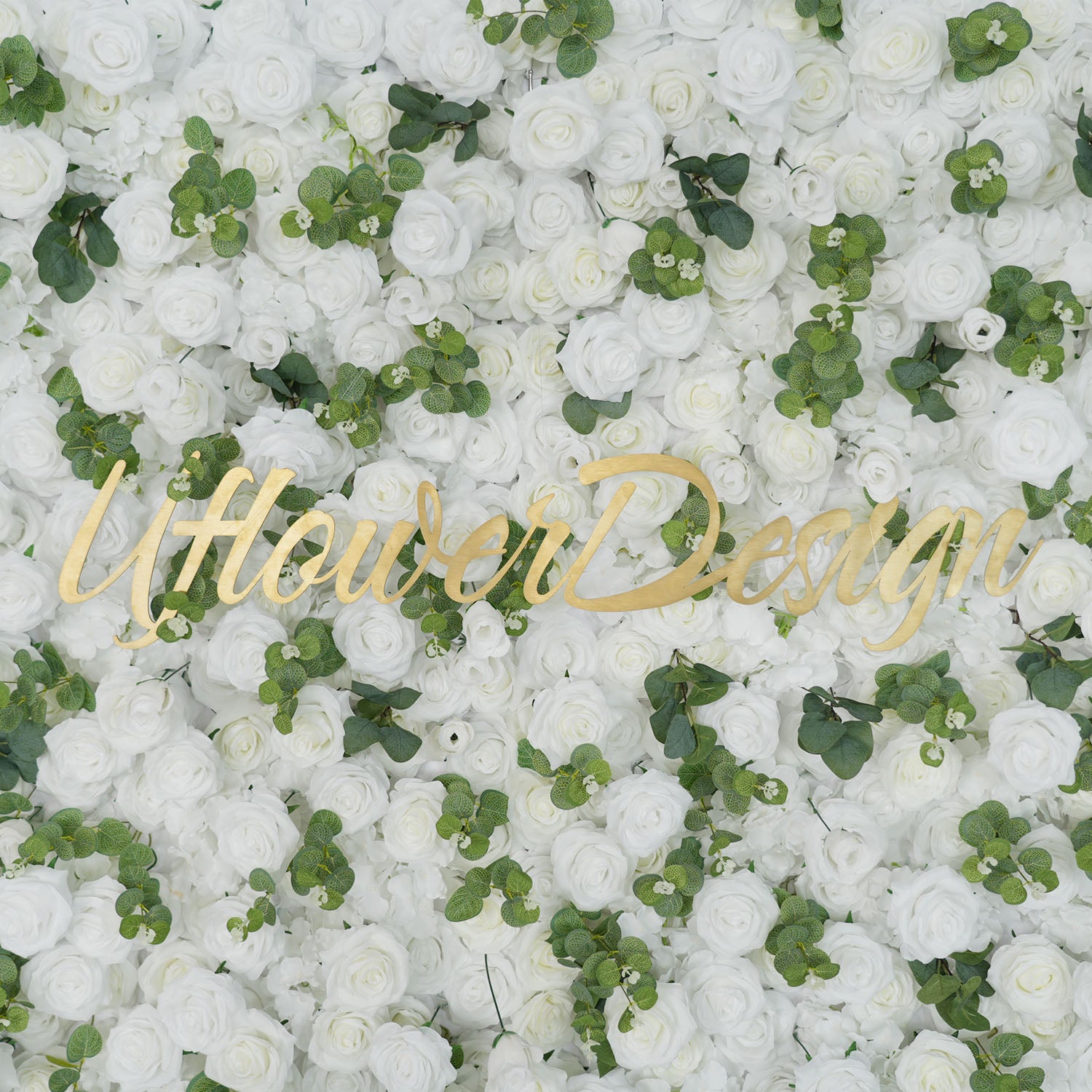 Uflower Artificial White Rose Wall Wedding Backdrop Decor